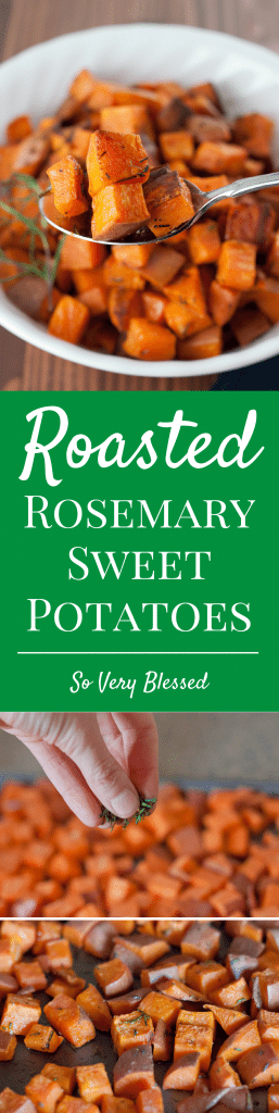 These simple Roasted Rosemary Sweet Potatoes are an easy, healthy, and flavorful side that goes great with any main dish.