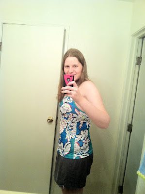 Full body photo of Becky showing progress of weight loss. 