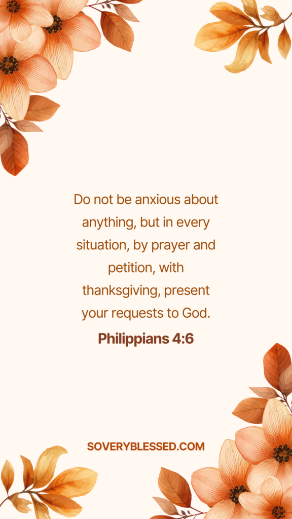 Fall leaves background with Bible verse