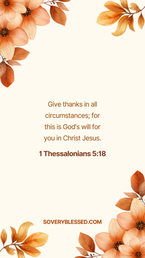 Fall leaves background with Bible verse