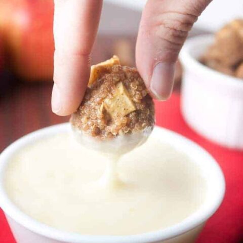 Apple Cinnamon Breakfast Quinoa Bites Recipe : So Very Blessed - These protein-packed quinoa bites bursting with apples and sweet cinnamon are a healthy & delicious make-ahead breakfast.