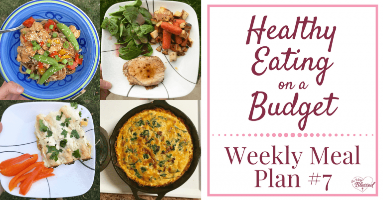 Eating healthy on a budget doesn’t have to be tasteless or boring. This weekly meal plan includes spinach & white bean enchiladas, spinach bacon cheese quiche with sweet potato crust, roasted rosemary pork loin, Instant Pot honey sesame chicken, and more!