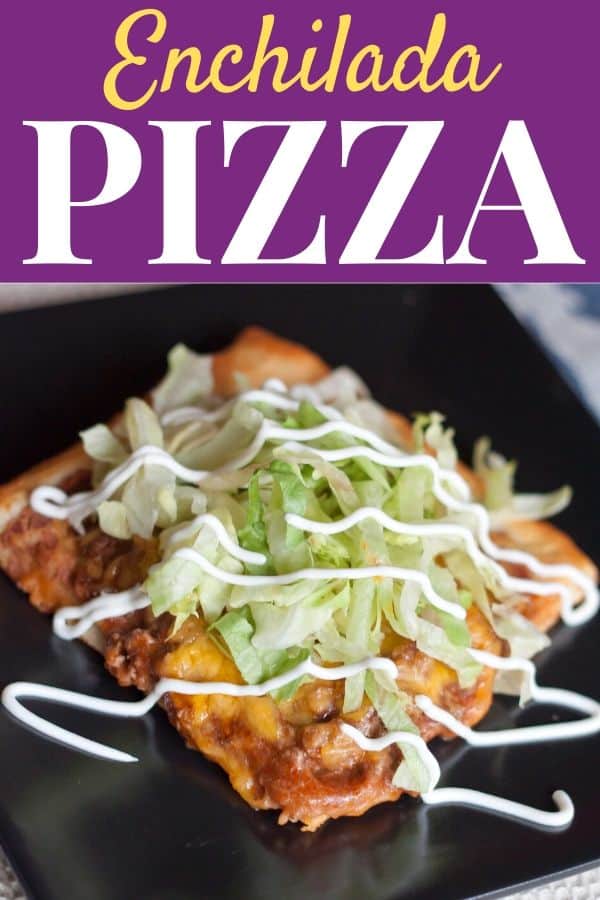 Enchilada Pizza drizzled with sour cream