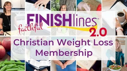 A collage of images of FaithFul Finish Lines 2.0 Christian Weight Loss Membership Program